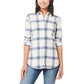 Weatherproof Vintage Women's Stretch Plaid Flannel Button Front Shirt