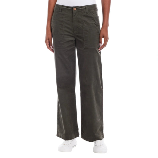 Weatherproof Vintage Women's Lightweight Stretch Corduroy Wide Leg Pants