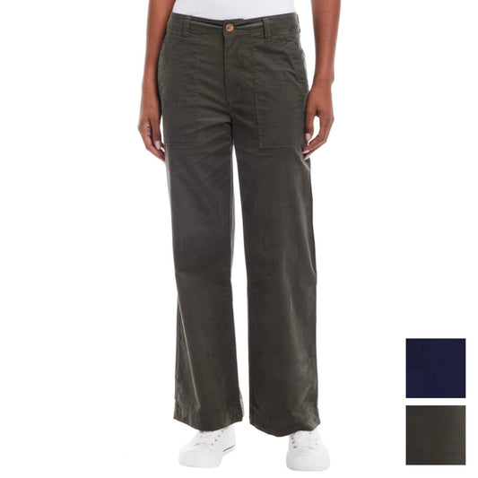 Weatherproof Vintage Women's Lightweight Stretch Corduroy Wide Leg Pants