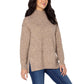 Well Worn Women's Mock Neck High Low Hem Cozy Soft Nep Yarn Sweater
