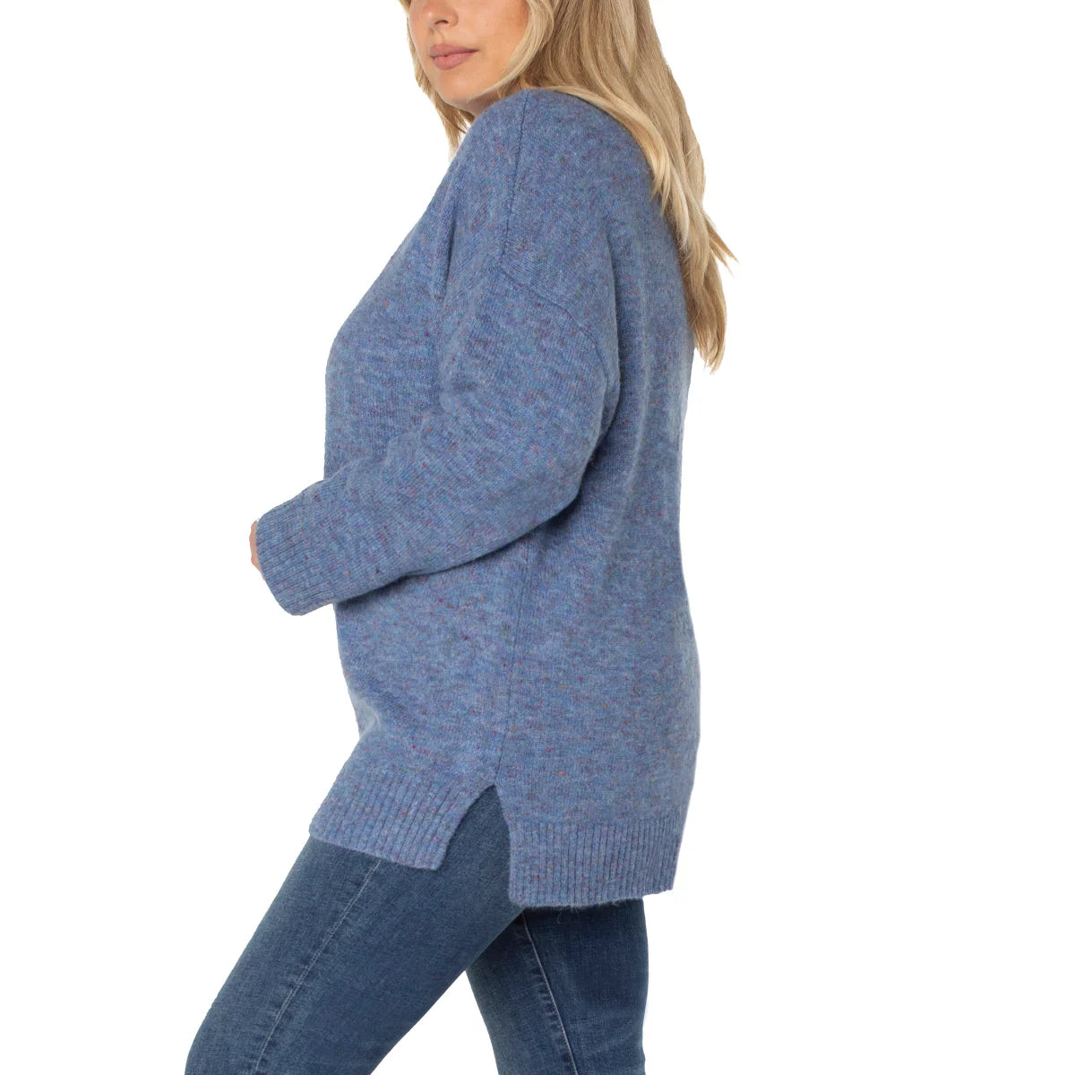 Well Worn Women's Mock Neck Cozy Wool Blend Nep Yarn Sweater