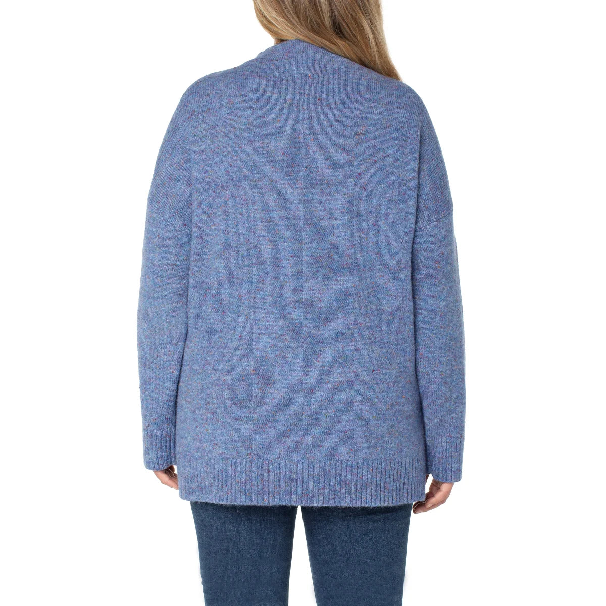 Well Worn Women's Mock Neck Cozy Wool Blend Nep Yarn Sweater