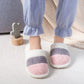 Comfyluxe Women's Soft Microfiber Cozy Stripe Pattern Slippers