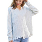 This plush women's sweater features a flattering V-neck, full long sleeves, and slit hem for easy wear. Crafted in an acrylic-poly-mohair blend for elevated softness, it's a go-to for autumn transitions, chilly winter evenings, smart-casual occasions, or effortless chic layering in solid neutral tones.