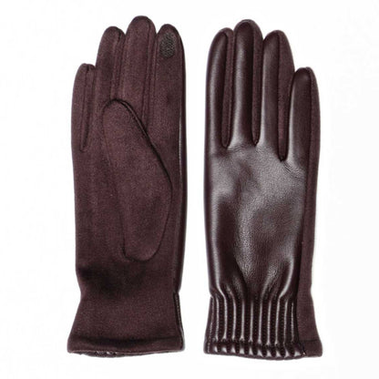 Le Luxe Collection Women's Faux Leather Cinched Wrist Touch Screen Gloves