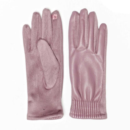 Le Luxe Collection Women's Faux Leather Cinched Wrist Touch Screen Gloves