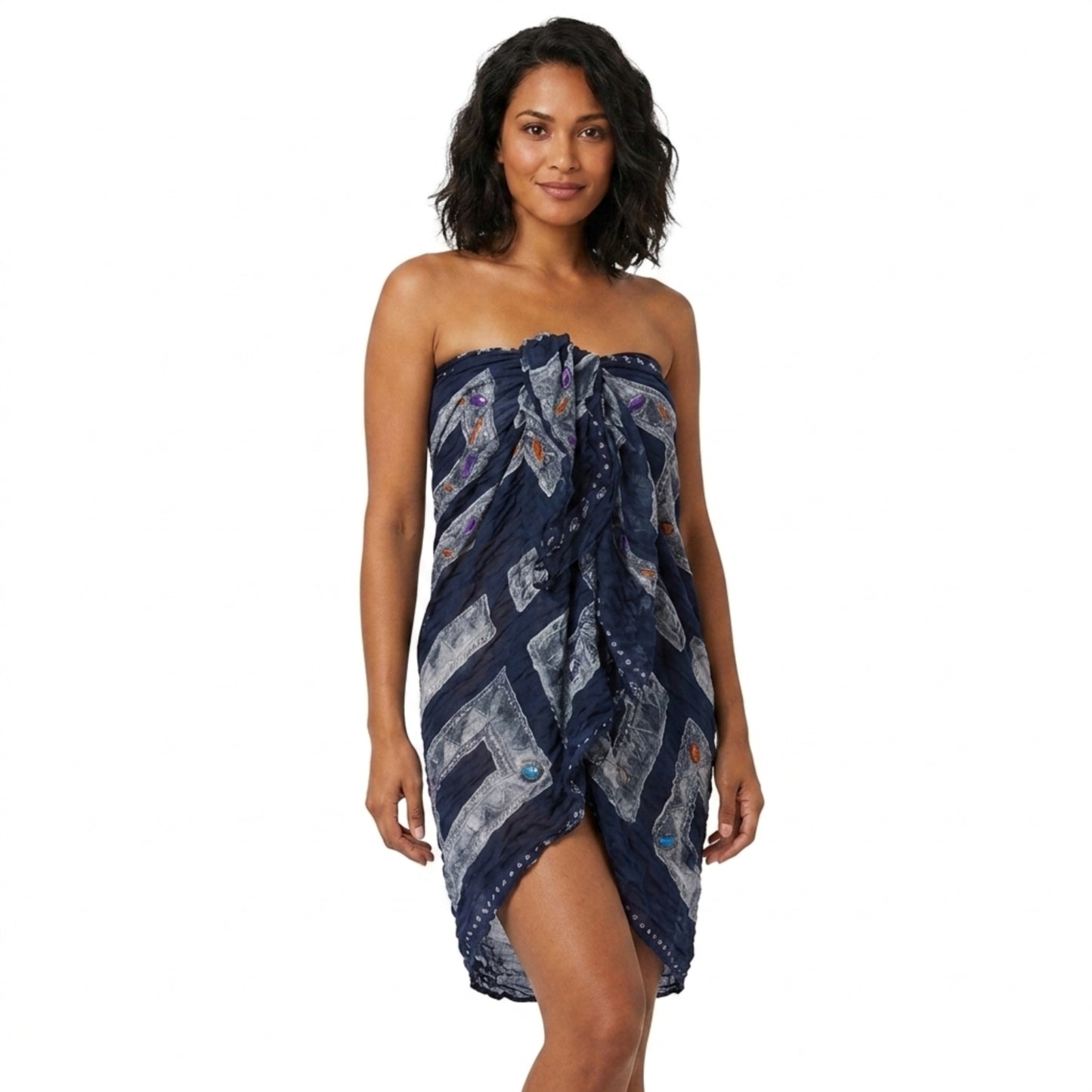 Women's Jewel Print Wrinkle Scarf Cover-Up Shawl
