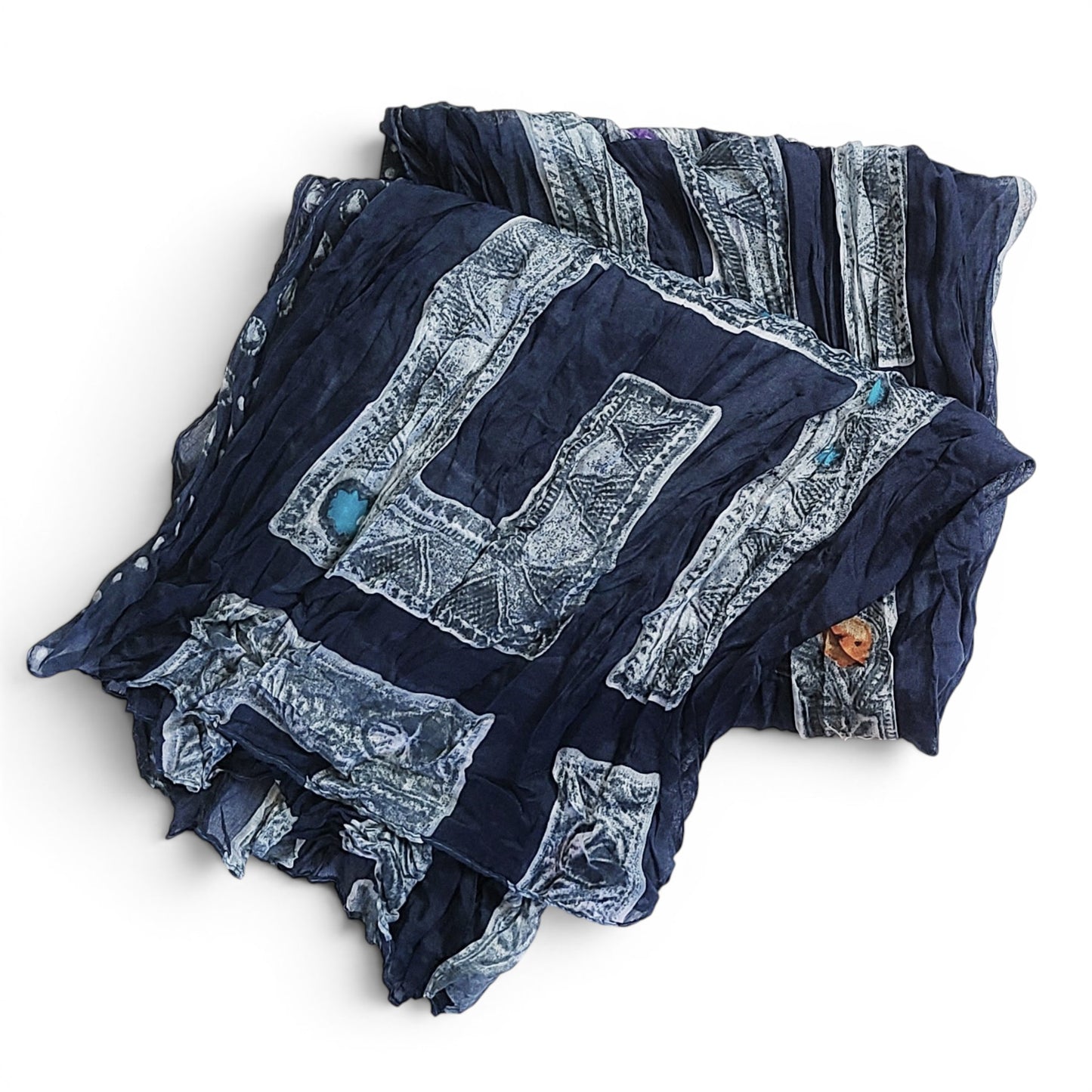 Women's Jewel Print Wrinkle Scarf Cover-Up Shawl
