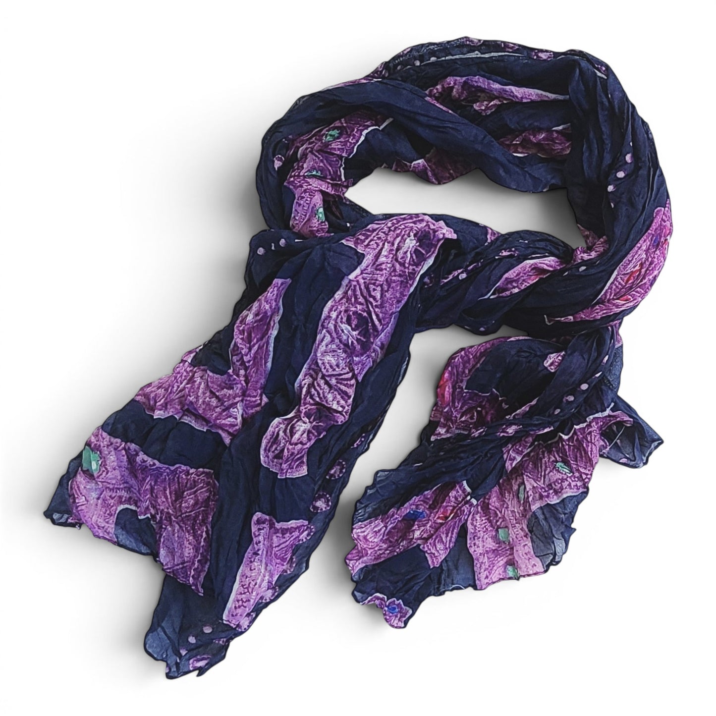 Women's Jewel Print Wrinkle Scarf Cover-Up Shawl