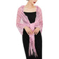Women's Peacock Heart Sequin Fringed Party Evening Shawl