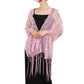 Women's Peacock Heart Sequin Fringed Party Evening Shawl