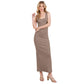 Women's Sleeveless Cotton Blend Rib Jersey Maxi Dress