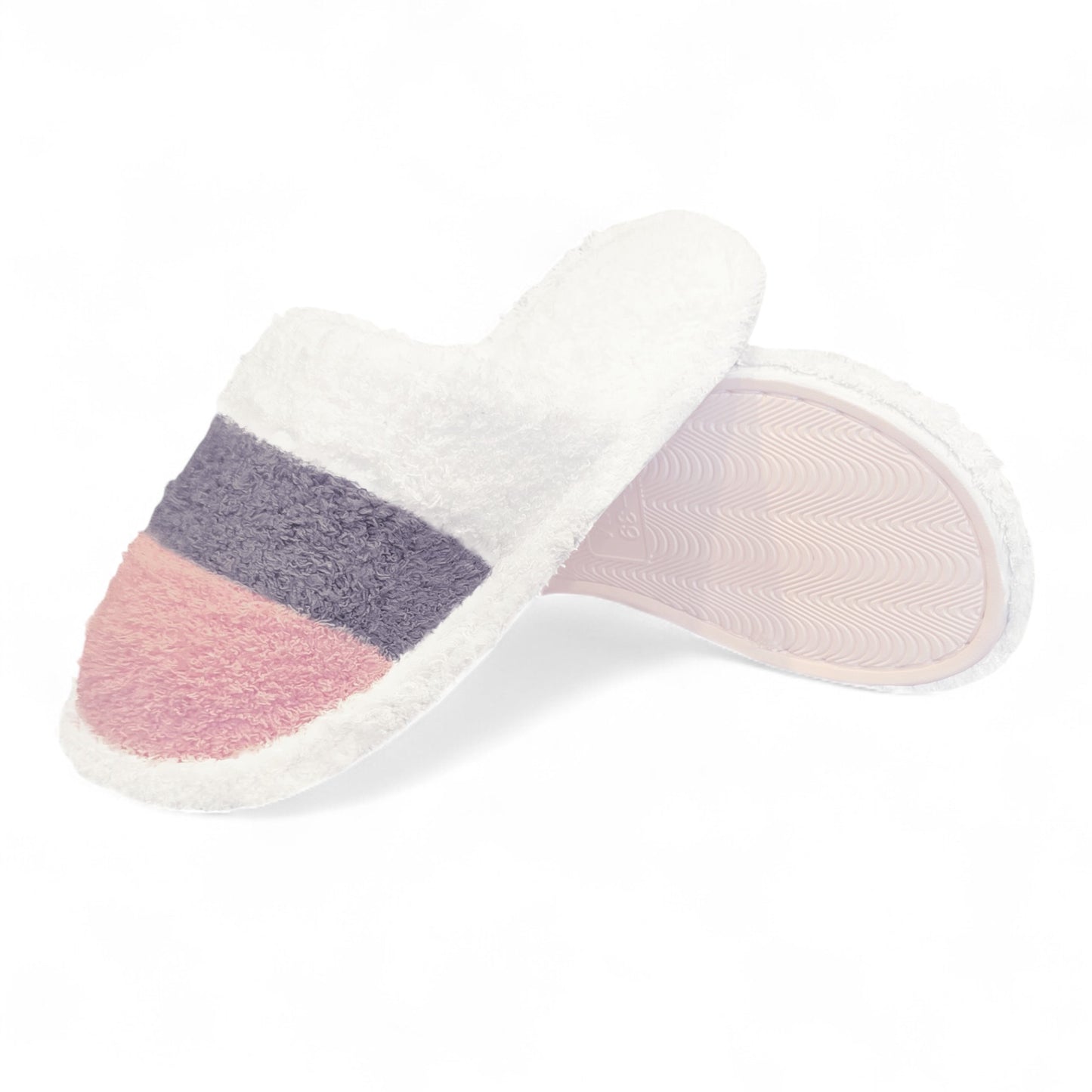 Comfyluxe Women's Soft Microfiber Cozy Stripe Pattern Slippers