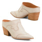 YELLOW BOX Women's Cyan Western Slip-on Shoes Heeled Mules