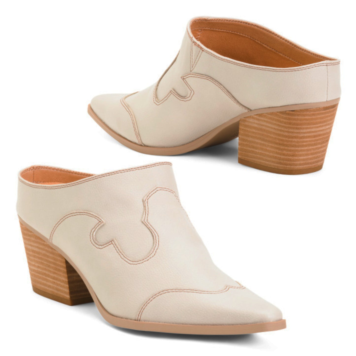 YELLOW BOX Women's Cyan Western Slip-on Shoes Heeled Mules