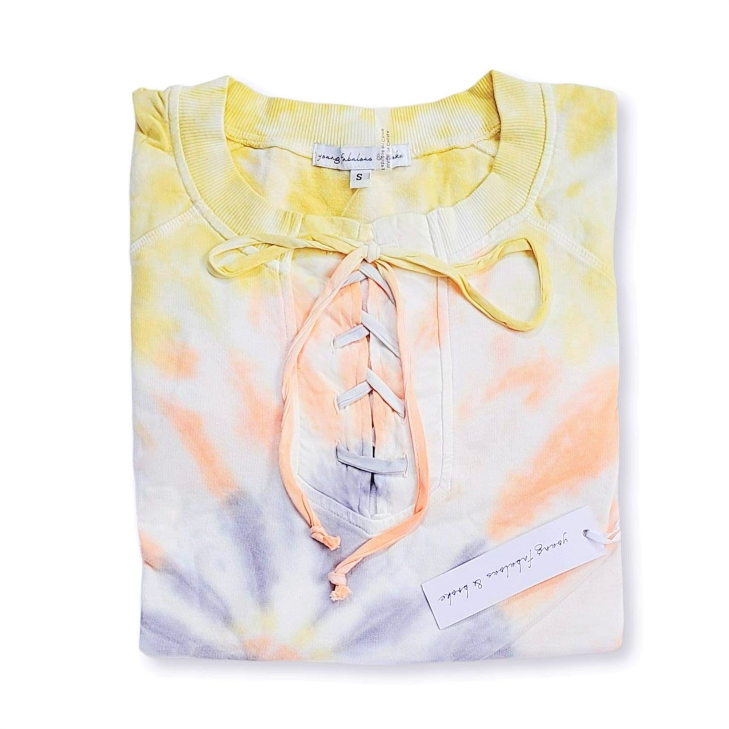Young Fabulous & Broke Rowan Tie Dye Frayed Cuffs Sweatshirt Top & Shorts Collection