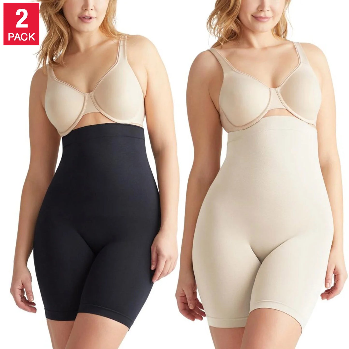 Yummie Women's 2-Pack Smooths and Shapes High Waist Shaping Shorts