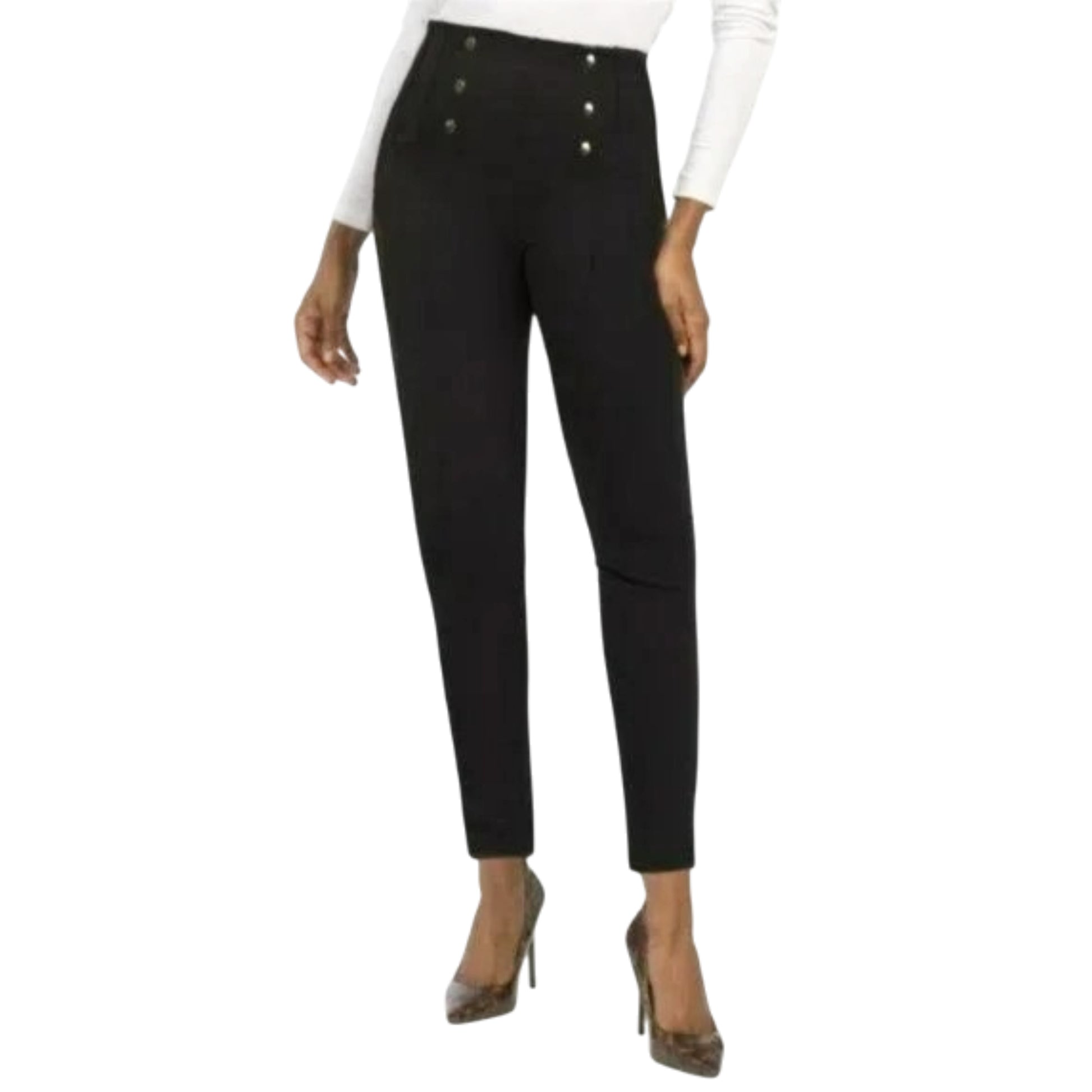 Zara Women's High Rise Button Accent Center Seam Stretch Dress Pants Letay Store Zara Women's High Rise Button Accent Center Seam Stretch Dress Pants Letay Store