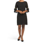 MIM'S CREAZIONI Made In Italy Sheer Overlay Pleated Cuff Cocktail Mini Dress
