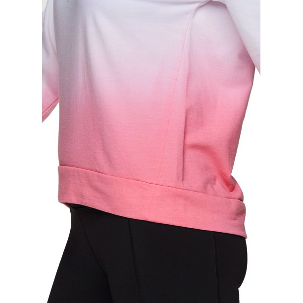 RBX Women's Ombre Dip Dye Cotton French Terry Active Sweatshirt Pullover Top