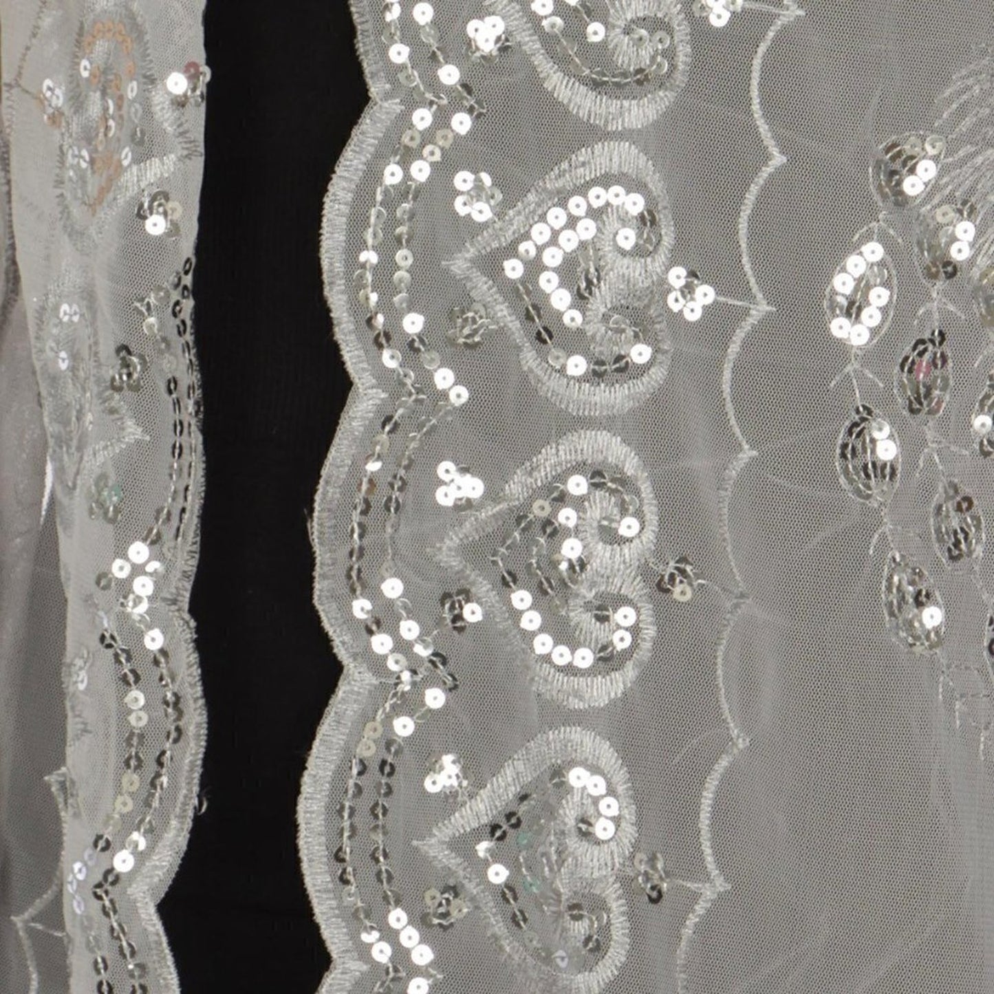 Women's Peacock Heart Sequin Fringed Party Evening Shawl