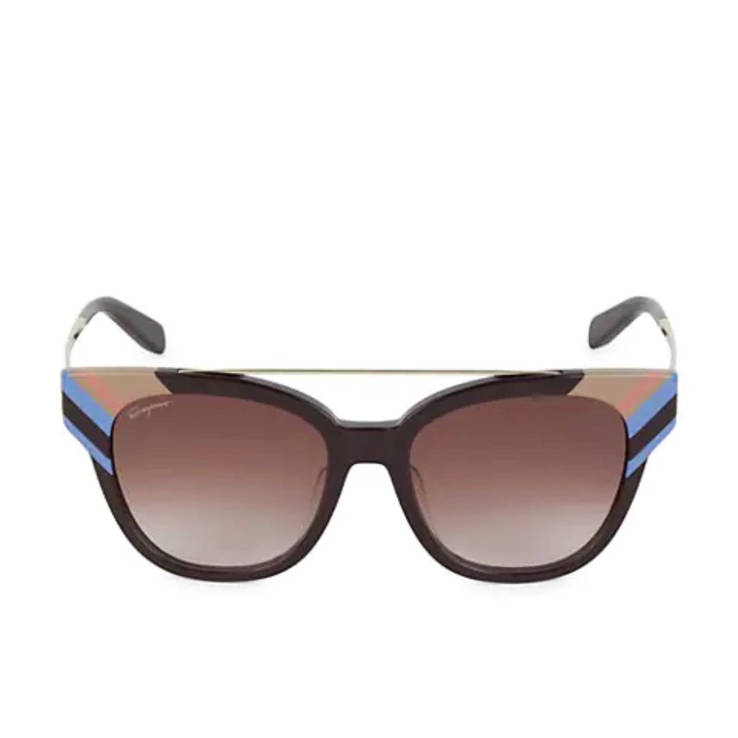 Salvatore Ferragamo Women's Stripe Square Sunglasses