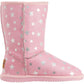 Emu Ridge Girls Stars Faux Suede with Plush Faux Fur Lining Metallic Stars Kirby Lo Winter Boots