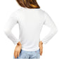 Elena Baldi Made in Italy Drape Neck Drawstring Chiffon Overlay Blouse Top