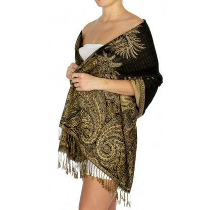 Women's Large Paisley Pashmina Shawl Wrap