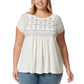 Gloria Vanderbilt Women's Plus Embroidered Relaxed Fit Tee Tunic Top