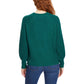 Jessica Simpson Women's Bell Sleeve Soft Rib Knit Top Relaxed Fit Sweater