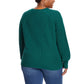 Jessica Simpson Women's Bell Sleeve Soft Rib Knit Top Relaxed Fit Sweater