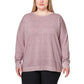 Mondetta Women's Leopard Print Soft Moisture Wicking Relaxed Fit Sweatshirt Top