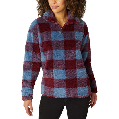 Eddie Bauer Women's Ultra Soft Plush Fleece Quarter Zip Sweatshirt Aztec Print Pullover Top