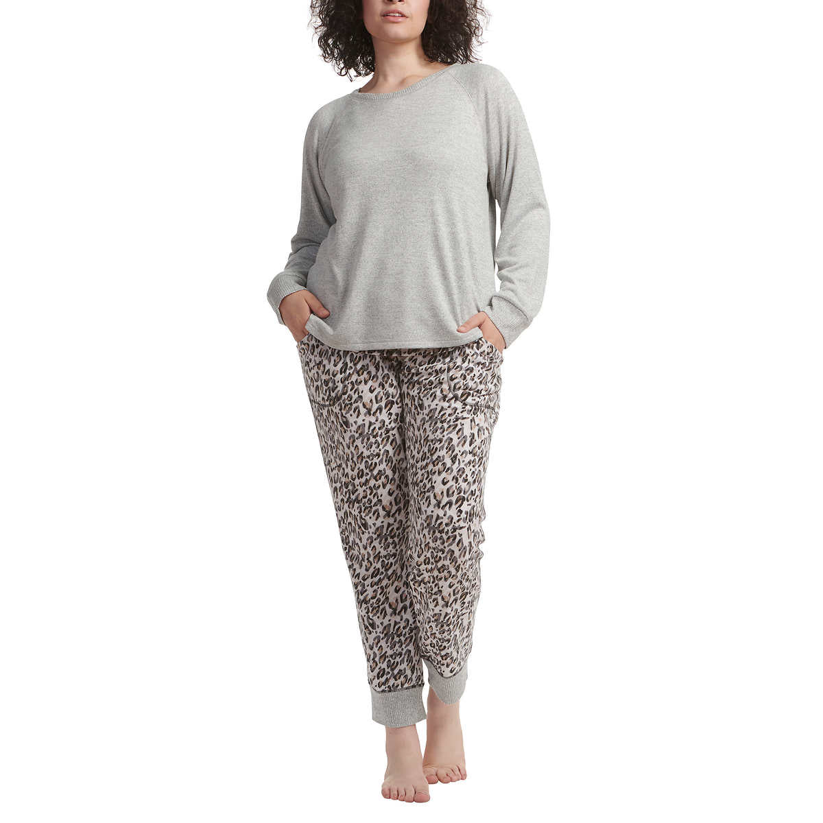 Karen Neuburger Women's 3-Piece Leopard Print Soft Pajama Lounge Set