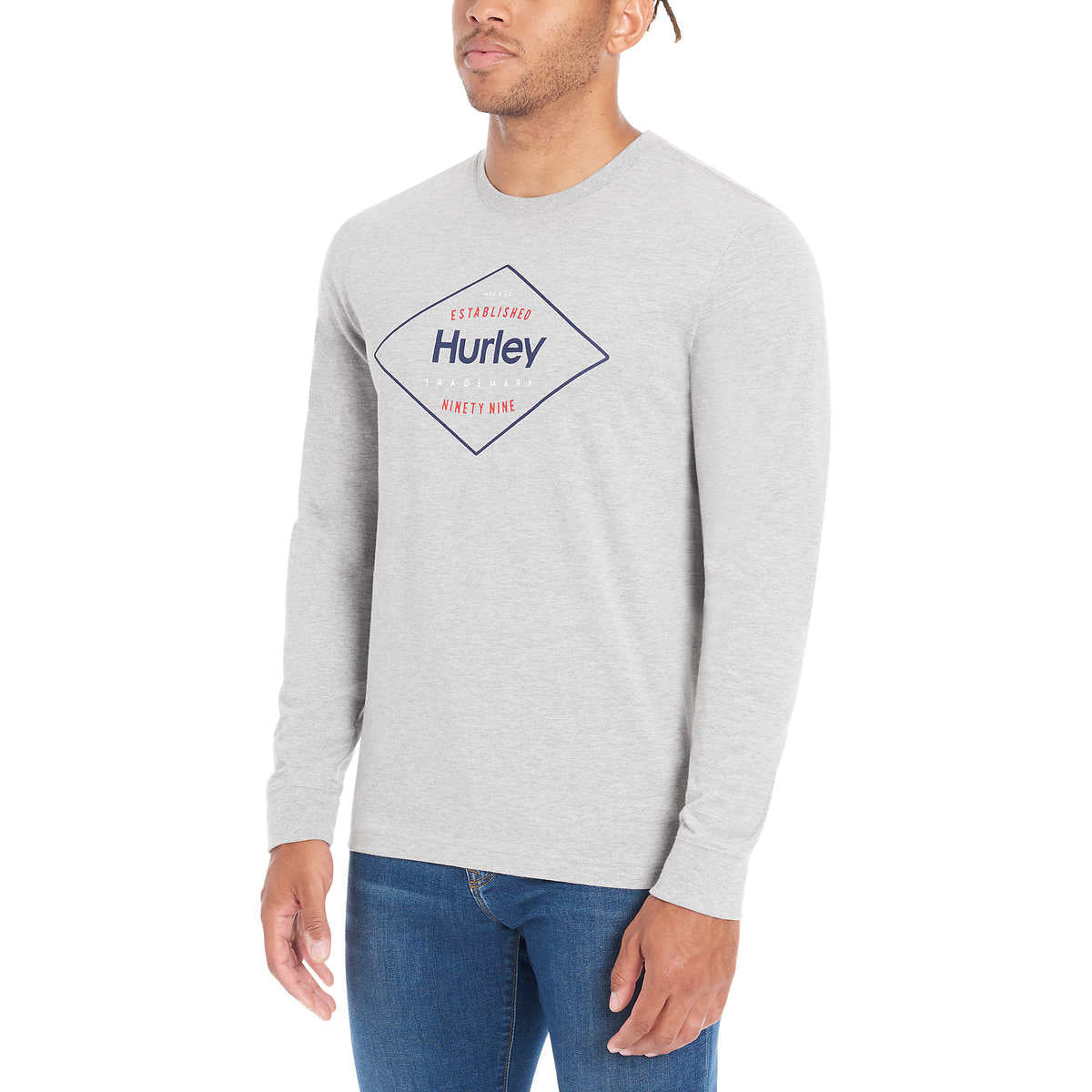 Hurley Men’s Long Sleeve Tee Lightweight Graphic Print T-Shirt