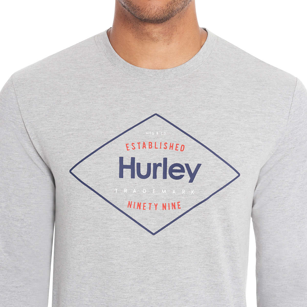 Hurley Men’s Long Sleeve Tee Lightweight Graphic Print T-Shirt