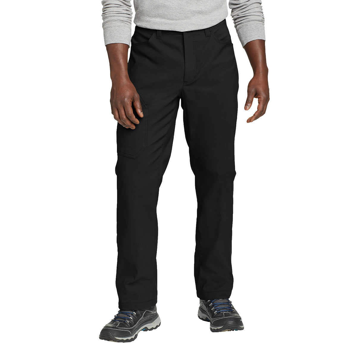 EDDIE BAUER Fleece Lined Pants Mens size 32 x 30 Beige Zip Pocket Outdoor  Tech
