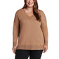 Matty M Women's Lightweight Knit V-Neck Tunic Length Sweater