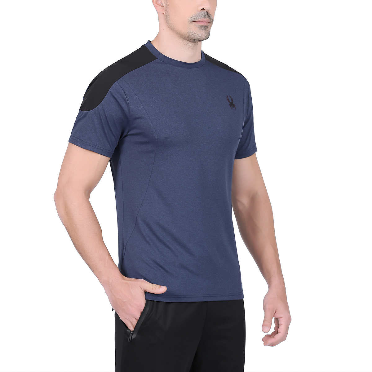 Spyder Men's Active Short Sleeve Tee Moisture Wicking 4 Way Stretch T-Shirt