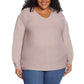 Ella Moss Women's Soft Ribbed Knit V-Neck Sweater