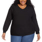 Ella Moss Women's Soft Ribbed Knit V-Neck Sweater