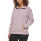 Marc NY By Andrew Marc Women's Kangaroo Pocket Ribbed Quarter Zip Sweatshirt Pullover Top