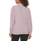 Marc NY By Andrew Marc Women's Kangaroo Pocket Ribbed Quarter Zip Sweatshirt Pullover Top
