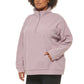 Marc NY By Andrew Marc Women's Kangaroo Pocket Ribbed Quarter Zip Sweatshirt Pullover Top