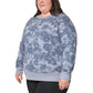 Mondetta Women's Floral Print Eco Soft Lightweight Casual Active Sweatshirt Top