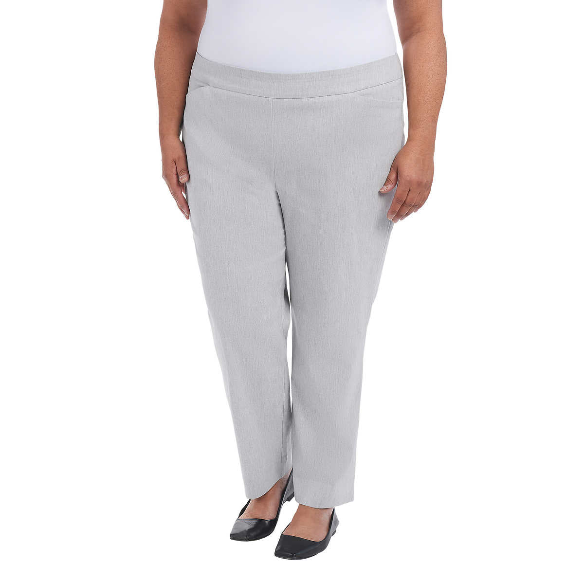 Hilary Radley Women's Plus Tummy Control Pull-On Ankle Pants
