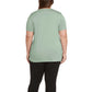 Matty M Women's Twist Knot V-Neck Top Relaxed Fit T-shirt