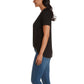 Matty M Women's Twist Knot V-Neck Top Relaxed Fit T-shirt