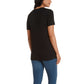 Matty M Women's Twist Knot V-Neck Top Relaxed Fit T-shirt
